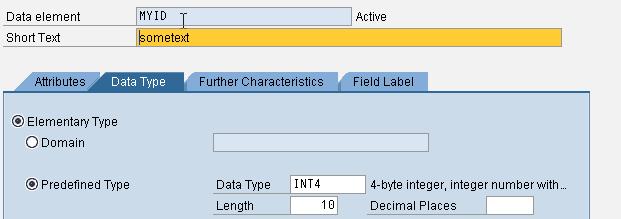 Enter MYID as data element for the ID field in the first row. 3.3 Creating Data Elements 1. When you perform a double-click, you are asked whether you wish to store the data you have entered.