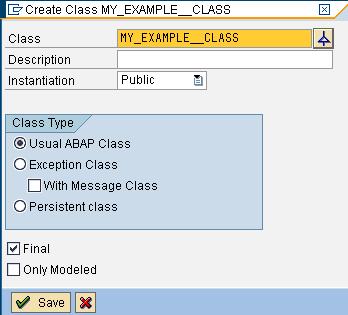 Enter a short description for the class and leave the default value Public for Instantiation and other default settings unchanged.