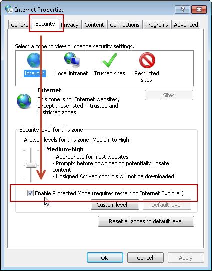 Enabling 64-Bit Video Monitoring using Internet Explorer (IE) 10 Figure 2 Enable Protected