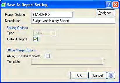 ... LESSON 15 - CREATING A REPORT SETTING.