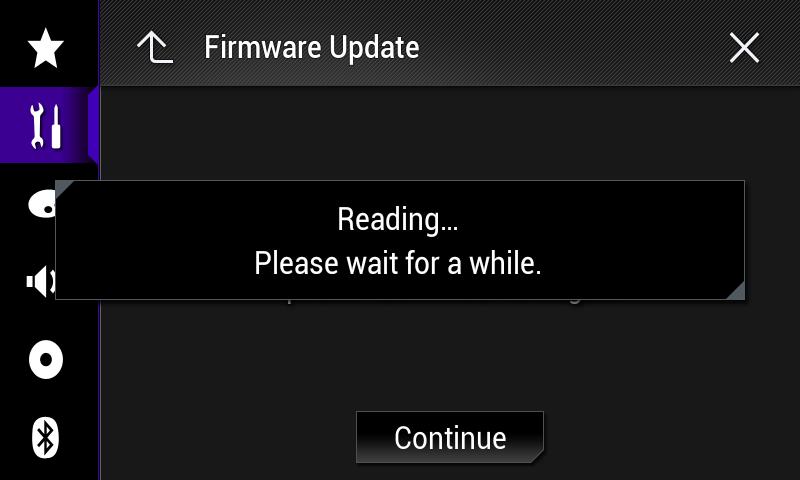 The Firmware Update screen appears. 9.