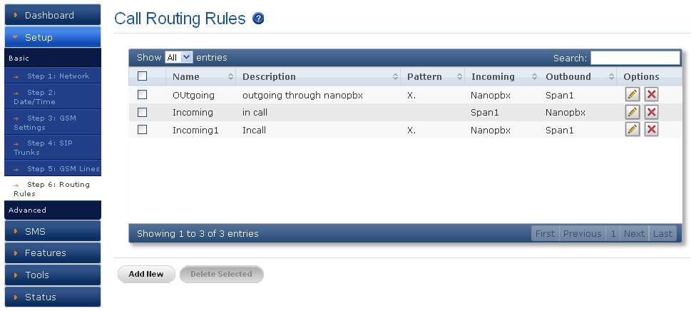 Figure 17: Call Routing Rules 4.2 