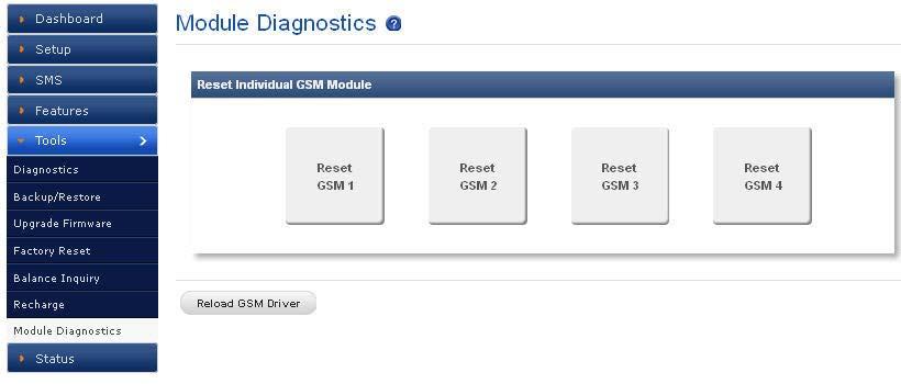 7 Module Diagnostics Navigate through Tools > Module Diagnostics We have manual