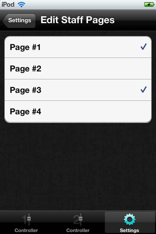 5. Settings Screen 5.4 Editing Staff Pages Using the Edit Staff Pages screen, you can select the pages that will be available for selection by staff on the Select Page screen.