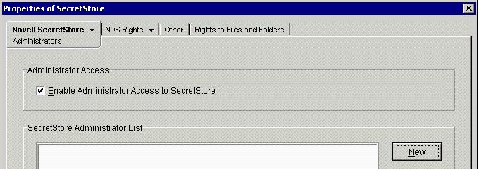 Setting Up a SecretStore Administrator A user s SecretStore is locked when the following occur: Enhanced protection is enabled. A network administrator changes a user's edirectory password.