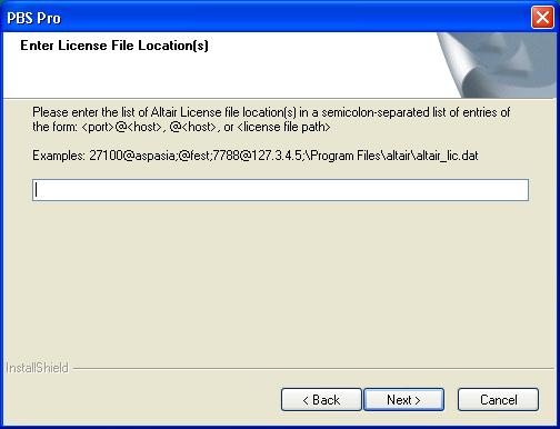 Next, Enter License File Location Type your license file or server location, and click Next.