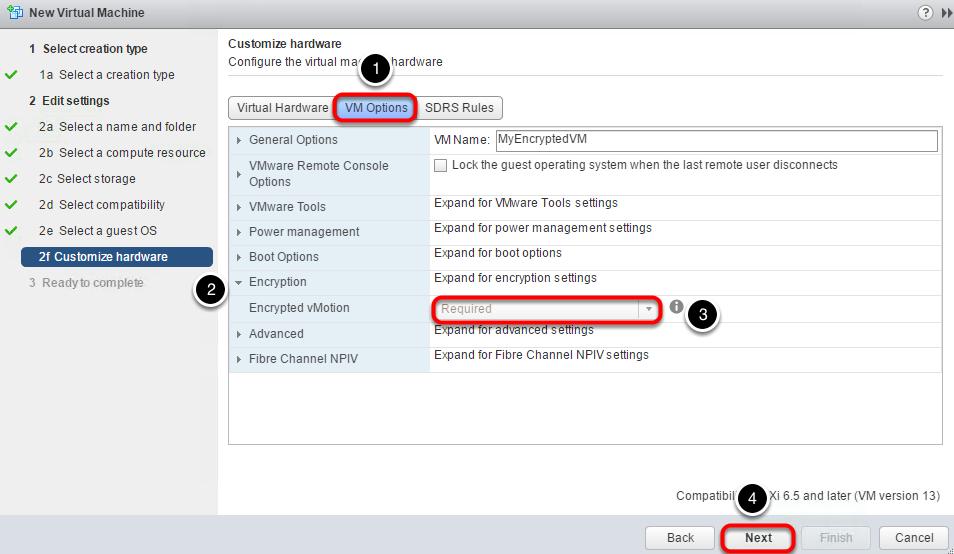 Customize Hardware 1. Click on VM Options 2.