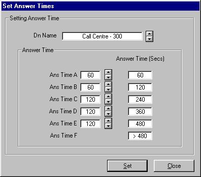 Answer Time Each DDI must be directed to a unique group to use this functionality. The Answer Time (Secs) reflects a successive cumulative sequence of answer time bandwidth.