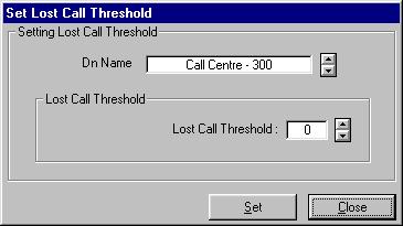 Lost Call Threshold This option allows you to set a threshold, for use in the GOS/PCA calculations, at which a call is deemed to be lost.