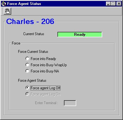 Force Agent Status Force option is only enabled if you are logged on with Access Level of Administrator. From the Individual Agent Details screen, click. The Force Agent Status screen appears.