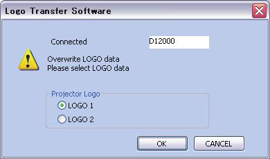 Transfer the LOGO data When you perform "Transfer LOGO data", the following screen will appear. 1 2 3 1 Select the LOGO data of the projector Specify the LOGO data to transfer.