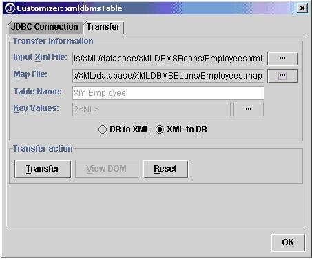 Figure 39: Customizer Transfer tab configurations Click Transfer after you have filled in the appropriate input fields. Go to Tools > Database Pilot.