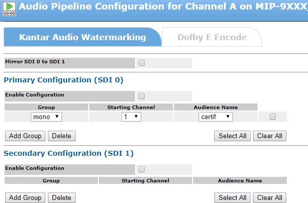 Configuring audio watermarking 3.