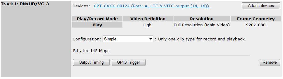 Configuring video tracks NOTE: SMPTE 436M is only available for MXF clips, and is only supported on some I/ O modules with playout.