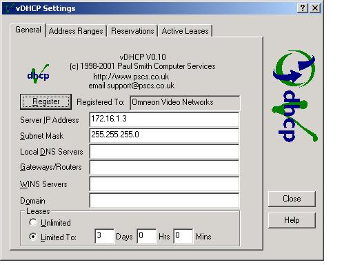 Setting IP addresses through vdhcp If the Harmonic equipment is part of an existing network that can provide DHCP service, the third party vdhcp server can be turned off.
