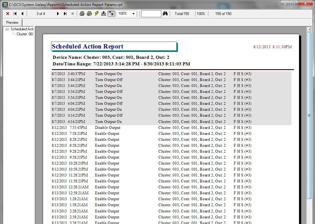 HOW TO VIEW SCHEDULED ACTIONS REPORT FOR A DOOR/DEVICE/GROUP The GCS Commander Service must be running for SCHEDULED ACTIONS to execute on the chosen dates and times.