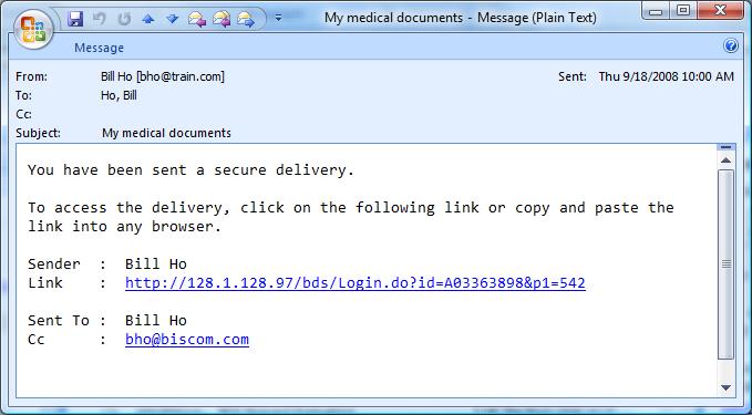 Note: When a delivery expires, is deleted, or is retracted by the sender, it will not appear in the recipient s list of deliveries.