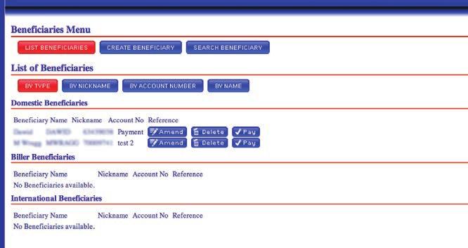 01 BENEFICIARIES Home menu The Beneficiaries tab is used to create a Beneficiary Please note