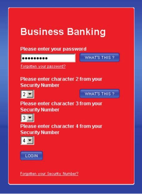 02 LOGGING IN Your passwords Enter your internet banking password here