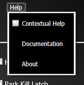 CONTEXTUAL HELP The Contextual Help menu option is a checkbox that will allow help directly from the
