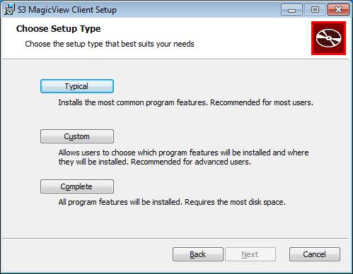 Step 6. Select the installation type to install the Client; click the Next button. Step 7.