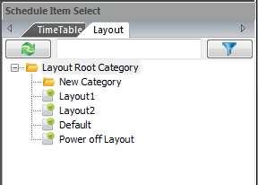 Schedule Item Select window The Schedule Item Select window helps users locate the timetables and layouts