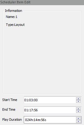 6-4 Schedule Item Edit window The Schedule Item Edit window shows the detailed information about the current