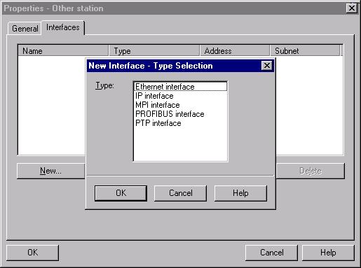 3 Operating the PROFIBUS CP with NCM S7 Result: opens the New Interface - Type Selection dialog box. Figure 3-5 Selecting the Subnet Type for Other Stations 3. Select a subnet for the station.