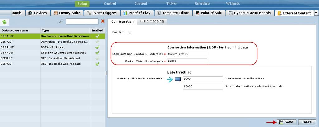 How to Configure External Content Integration Configuring External Content Integration in Cisco StadiumVision Director b.