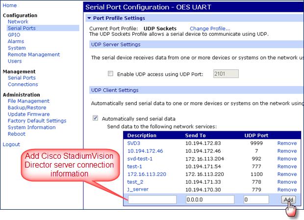 Before You Begin Configuring External Content Integration in Cisco StadiumVision Director Tip You can verify reachability using the ping command from the Cisco StadiumVision Director server to the