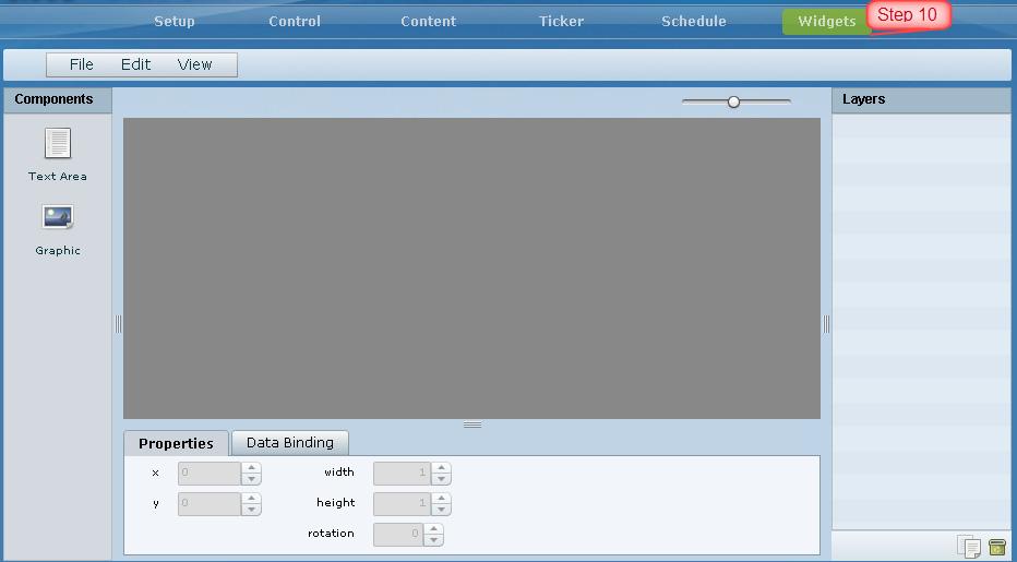 Use the Widgets tool from the Control Panel to design a layout of the statistics that you
