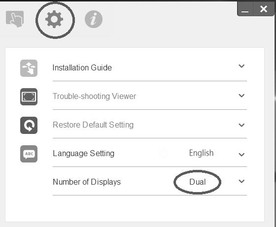 Click OK when the matching has completed. 3 Touch Area settings 4 Calibration Select Touch Area Setting and choose Auto from the drop-down menu.