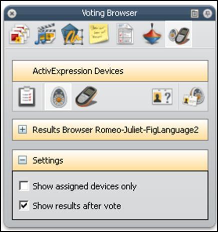 Using the Voting Browser 2 3 4 1 5 6 7 Number 1 2 3 4 5 6 7 Description Opens the Device Registration window Starts an ActiVote session Starts an ActivExpression session Allows the user to toggle to