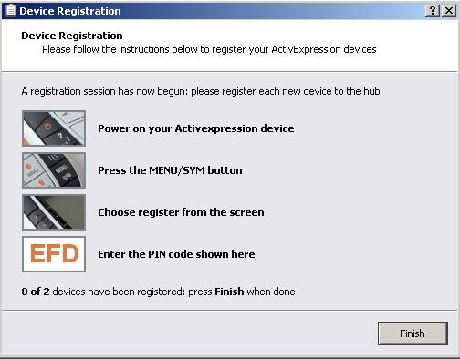 11. Click Next. A Device Registration window will display.