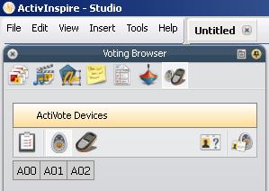 MANAGING DEVICES USING THE VOTING BROWSER The voting browser in ActivInspire can help users manage either their Activotes and/or ActivExpressions. The Voting Browser 1. Open the ActivInspire Software.