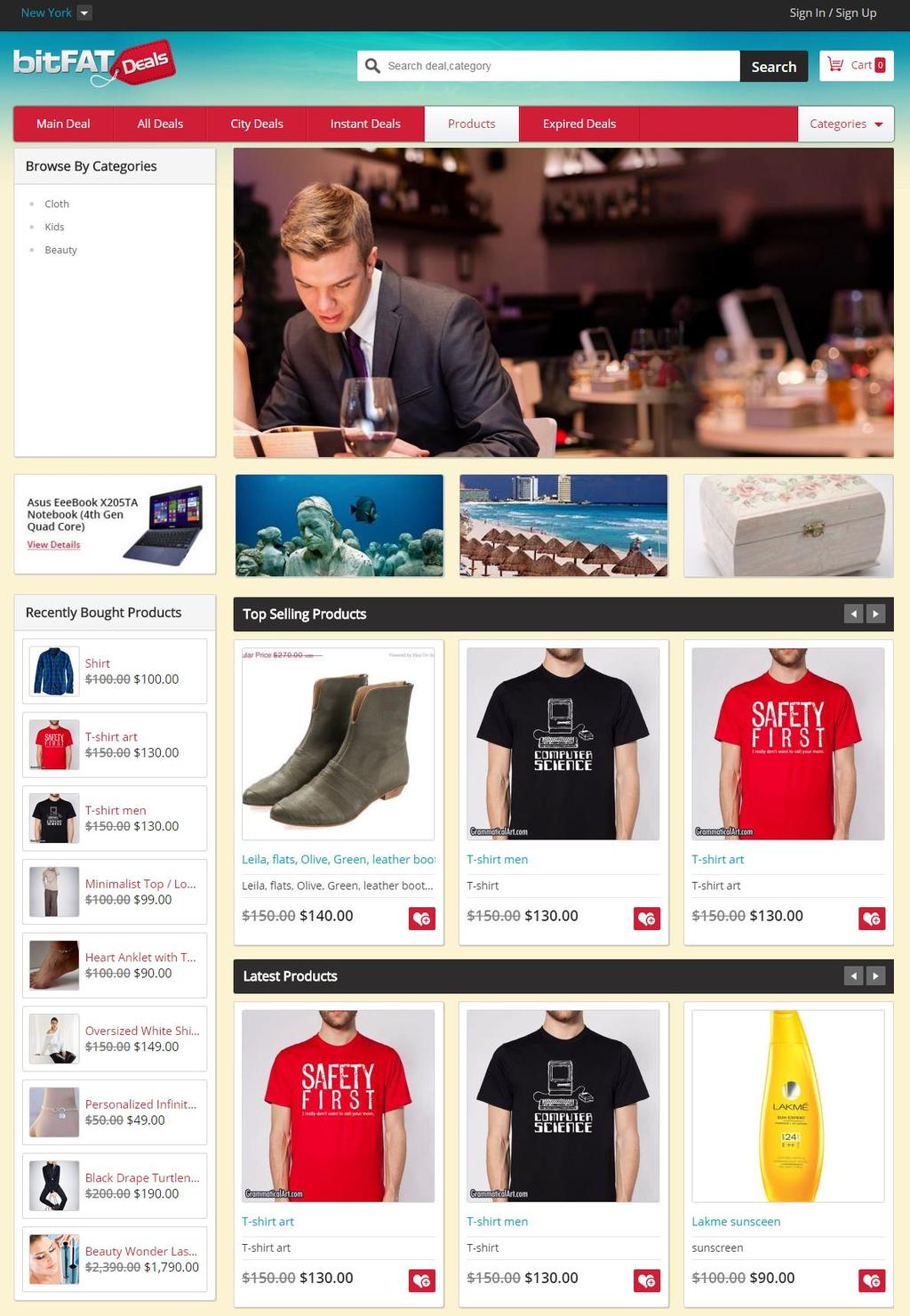 Banners are displaying on the products main page and product