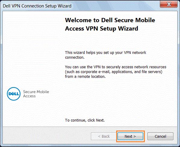 5. From the desktop, double-click the Dell VPN Connection icon.