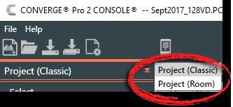 CONVERGE Pro 2 CONSOLE Interface 24 To choose an interface mode: 1. Click the Interface Mode drop-down list at the upper left of the CONSOLE interface.
