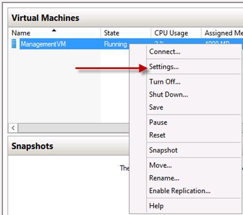 D.1 Using Hyper-V Manager To perform a Hyper-V storage migration using Hyper-V Manager, use the following instructions. 1.
