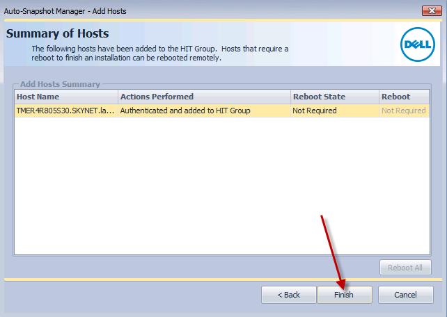 Once the Hyper-V host has been successfully added into the HIT Group, the number of hosts in the HIT Group Hosts main dashboard view increases to two.