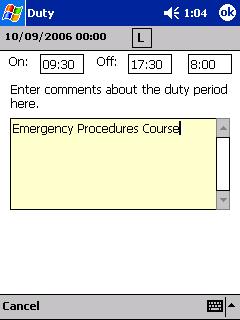 If no duty periods exist for a day when sectors were flown, the duty period will be displayed as. Two icons are used on the day view: the reminder icon and the notes icon.