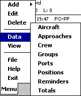 SUPPORT DATA Captain s Log maintains a database of things like aircraft, crew, and ports so that entering sector information is made easier by simply selecting items from lists.