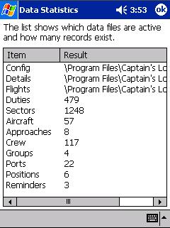 format as the normal database used by Captain s Log, and can be loaded again at any time.