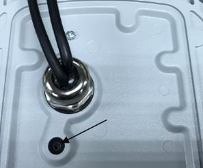 Hardware reset button: Loosen the screw and find the reset button inside of the hole.