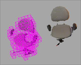 Octree coding is used to reduce the model while preserving enough structural information.