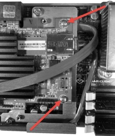 Seat the host card in the PCIe connector by firmly pressing on the edge of the host card.