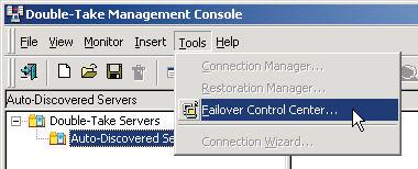 Management Console Failover Control Center a.