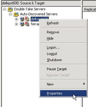 4 for both the Source and Target systems. 1. Right click on server being modified (Source or Target) and click Logon. 3.