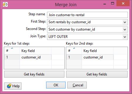 Edit the properties for the second Sort rows step and set the same Fieldname and Ascending customer_id and Y.