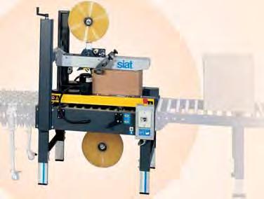 A compact, high performance machine due to its double-sided motorised drive belts. Two tape applicators guarantee perfect carton closure. DIMENSIONS DE LA MACHINE Length: 960 mm. Width: 900 mm.